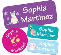 Custom Waterproof Name Labels - 135 Personalized Stickers for Clothing, Water Bottles, Lunch Boxes, and School Supplies. No-Iron, Ideal for Camp and Daycare. (Good Night)
