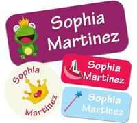 Custom Waterproof Name Labels - 135 Personalized Stickers for Clothing, Water Bottles, Lunch Boxes, and School Supplies. No-Iron, Ideal for Camp and Daycare. (The Frog Prince)