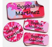 Custom Waterproof Name Labels - 135 Personalized Stickers for Clothing, Water Bottles, Lunch Boxes, and School Supplies. No-Iron, Ideal for Camp and Daycare. (Flowery World)
