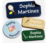 Custom Waterproof Name Labels - 135 Personalized Stickers for Clothing, Water Bottles, Lunch Boxes, and School Supplies. No-Iron, Ideal for Camp and Daycare. (Ball Games)