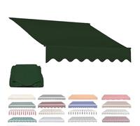 Custom Waterproof Polyester Retractable Canopy Cover 6.5ft-20ft, Sunshade Fabric for Outdoor Use, Choose Colors & Sizes, Add Your Logo, Perfect for Patios & Gardens - Green 13x9.8ft