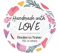 Custom Waterproof Stickers Labels, Personalized Handmade with Love Labels, Homemade with Love Stickers, 20-500 Pcs, 1.2"- 4", Glossy/Matte, Custom Heart Sticker for Business, Logos, Foods (Heart)