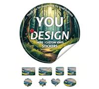 Custom Waterproof Vinyl Stickers, Personalized Dishwasher-Safe Labels - Upload Your Photo/Logo/Text, Circle Square Shapes, 1-10 Inch Sizes for Branding, Events, Business
