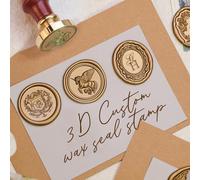 Custom Wax Seal Stamp from Your Artwork, Deep 3D High-Relief (Ultra-Deep Relief) Modelling + Wooden Handle, Personalised Logo/Crest/Design Sealing Stamp for Envelopes, Invitations & Packaging