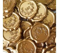 Custom Wax Seal Stickers Self-Adhesive - Personalized Name/Logo Customized Wax Seal Stickers for Wedding Invitation, Letters, Envelopes&Gifts(25 Colors, 1.2 Inch)