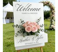 Custom Wedding Flower Box Decal, Personalized Vinyl Sticker for Floral Welcome Board - Add Your Names, Wedding Date & Venue(XL)