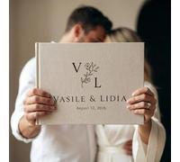 Custom Wedding Guest Book, Personalized Linen Hardcover Album,Custom Letters To The Bride Scrapbook, Hen Do Scrapbook (Design E)