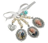 Custom Wedding Photo Charm For Bridal Bouquet - Memorial Picture Pendant - Personalized Bride Memorial Gift - Walking Down The Aisle Charm - Wedding Flower Decoration