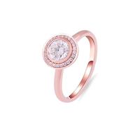 Custom Wedding Ring Moissanite Wedding Band 9K Rose Gold Round Size S 1/2 Modern for Ladies Mothers Day Jewelry
