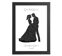 Custom Wedding Song Lyrics Print - 1st Anniversary | Personalised First Dance Gift Artwork for Couples, Framed or Unframed, Romantic Gifts for Him & Her, Christmas, Birthday, Valentine's Day