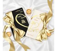 Custom Wedding Vow Books His Hers Personalised Name Wedding Date Engraved Vow Books with Elegant Ribbon 24 Lined Pages 2026 Wedding Must-Haves (Personalised Vow Books)