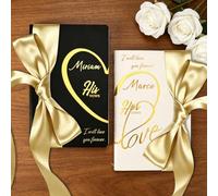Custom Wedding Vow Books His Hers Personalised Name Wedding Date Engraved Vow Books with Elegant Ribbon 24 Lined Pages 2026 Wedding Must-Haves (Custom Wedding Book)