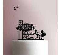 Custom Welcome to Fabulous Las Vegas Nevada Sign Wedding- Acrylic Cake Topper 6 Inch Width/Yellow