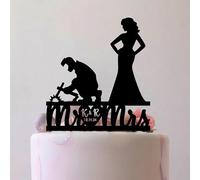 Custom Welder Mr And Mrs Wedding Cake Topper, Groom Acrylic Bride Rustic, 6-7.8 Inch For Cake, Lover, Newlyweds Celebration