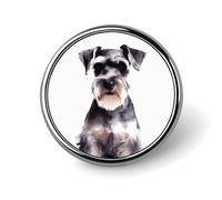 Custom Well-behaved Schnauzer Lapel Pin Aluminum Alloy Button Badge Personalized Exquisite Brooch Classic Mini Pin 1 Inch for Backpacks Hat Suit Jacket Clothing Decoration
