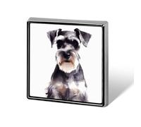 Custom Well-behaved Schnauzer Lapel Pin Aluminum Alloy Button Badge Personalized Exquisite Brooch Classic Mini Pin 0.7" X 0.7" Inch for Backpacks Hat Suit Jacket Clothing Decoration