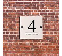 Custom White Acrylic House Number Sign, Modern Address Name Door Plaque, New Home Gift, First Home