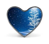 Custom White Snowflakes Are Falling Lapel Pin Aluminum Alloy Button Badge Personalized Heart Exquisite Brooch Classic Mini Pin for Backpacks Hat Suit Jacket Decoration