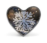 Custom White Snowflakes Lapel Pin Aluminum Alloy Button Badge Personalized Heart Exquisite Brooch Classic Mini Pin for Backpacks Hat Suit Jacket Decoration