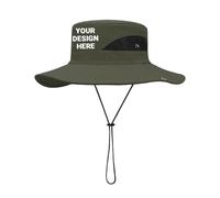 Custom Wide Brim Sun Hats Personalized Logo Image Photo Text Waterproof Breathable Bucket Boonie Hat for Fishing Hiking