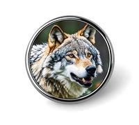 Custom Wild Animals Gray Wolves Lapel Pin Aluminum Alloy Button Badge Personalized Exquisite Brooch Classic Pin 1 Inch for Backpacks Hat Suit Jacket Clothing Decoration