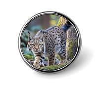 Custom Wild Bobcat Lapel Pin Aluminum Alloy Button Badge Personalized Exquisite Brooch Classic Mini Pin 1 Inch for Backpacks Hat Suit Jacket Clothing Decoration