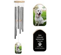 Custom Wind Chimes with Photo Text Personalized Wind Chimes Memorial Wind Bell for Loss of Dog, Gift for Mother Dad Mom Dog Pet Wedding New Home (Front photo back text-dog)