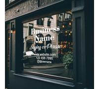 Custom Window Decal - Customizable Business Restaurant Coffee Shop Storefront Glass Sticker - Company Name Logo Door Vinyl Lettering Sign 39 x 39