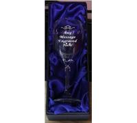 [Custom] WINE GLASS GOBLET IN SILK LINED GIFT BOX. WINE12 ENGRAVED PERSONALISED