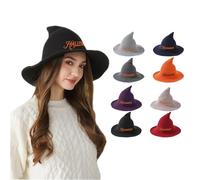Custom Witch Hat,Personalized Embroidered Name Letter- Unique Halloween Decorations & Witch Ornament,Witch's Hat for Halloween Parties 8 Colors