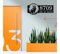 Custom Wolf House Number Metal Address Sign, Wolf Lover Metal Name Sign Outdoor, Outdoor House Number, Wolf Animal Outdoor House Address Sign, Wolf Home Address Metal,Address Plaque (Wolf C)