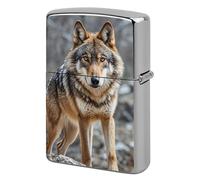 Custom Wolf Lighter Case Personalized Metal Lighter Cover Holder Reusable Shockproof Protective Lighters Without Insert Gift for Men Women Dad Husband