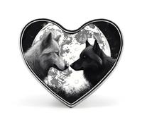 Custom Wolves Under The Moon Lapel Pin Aluminum Alloy Button Badge Personalized Heart Exquisite Brooch Classic Mini Pin for Backpacks Hat Suit Jacket Decoration
