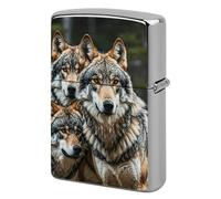 Custom Wolves Wildlife Lighter Case Personalized Metal Lighter Cover Holder Reusable Shockproof Protective Lighters Without Insert Gift for Men Women Dad Husband