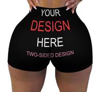 Custom Women's Athletic Shorts Personalized Yoga Shorts for Women Design Your Photo Text 2 Sides Print Customized Womens Workout Running Hiking Gym Shorts Funny Gifts for Daily Activities Size