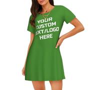 Custom Women's Dress Add Your Text/Image/Photo Personalised Dress Design Your Add Text Logo Customizable for Wife Girlfriend M LightGreen