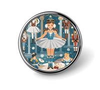 Custom Women's Nutcracker Ballet Xmas Dance Lapel Pin Aluminum Alloy Button Badge Personalized Exquisite Brooch Classic Mini Pin 1 Inch for Backpacks Hat Suit Jacket Clothing Decoration