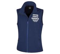 Custom Womens Work Bodywarmer for Her | Personalised Printed Ladies Fit Soft Shell Gilet with Company Logo | Staff Uniform or Outdoor Layer | Add Your Business Logo or Text, M, Navy