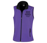 Custom Womens Work Bodywarmer for Her | Personalised Printed Ladies Fit Soft Shell Gilet with Company Logo | Staff Uniform or Outdoor Layer | Add Your Business Logo or Text, XL, Purple