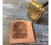 Custom Wood Branding Iron Personalized Logo Branding Iron Heat Stamp Including The Wooden Handle (3"x3")