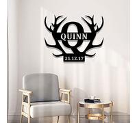 Custom Wood Family Last Name Sign Wooden Wedding Gift Initial Split Letter Laser Cut First Names Est Year Established Date Personalised Monogram Home Decor Front Door Hanger Wreath Housewarming Gift