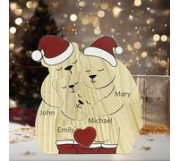 Custom Wooden Bear Puzzle - Personalised Engraved Family Name Gift for 2-8 Last Names | Mother's Day, Father's Day, Christmas & Housewarming Present (Style 5)