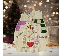 Custom Wooden Bear Puzzle - Personalised Engraved Family Name Gift for 2-8 Last Names | Mother's Day, Father's Day, Christmas & Housewarming Present (Style 7)