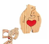 Custom Wooden Bear Puzzle with Family Names Personalized Family Member Puzzles Customized Presents for Mom Dad Grandparents for Housewarming Home Decor 2 Hug Bears