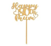 Custom Wooden Cake Topper - Happy Birthday Mum (Personalised) by 3 LITTLE DESSERTS (Happy 80th Mum)