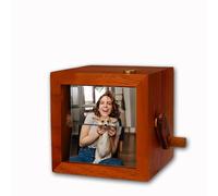 Custom Wooden Hand Crank Animation Flip Book Frame Personalized Lighted Photo Album Memory Gift for Family Couple Birthday