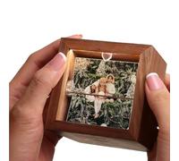 Custom Wooden Hand Crank Photo Flip Box, Personalized Animation Album with Light, Warm Birthday Gift for Family, Friends, Parents, and Loved Ones
