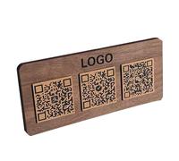 Custom Wooden QR Code Sign,Personalized Logo Clear QR Sign for Storefront,Alipay WeChat Merchant Store Payment for Cafe, Bar, Hotel