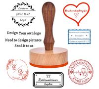 Custom Wooden Rubber Stamp for Business Logo Address Labels，Provide Your Own Picture Custom Stamp Multi-Size (Square-1.2x1.2 inch / 30x30mm)
