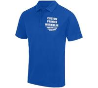 Custom Work Polo Shirt for Men | Polyester Printed Summer Uniform | Quick Dry Breathable Company Staff Top | Add Your Logo or Text, M, Royal Blue